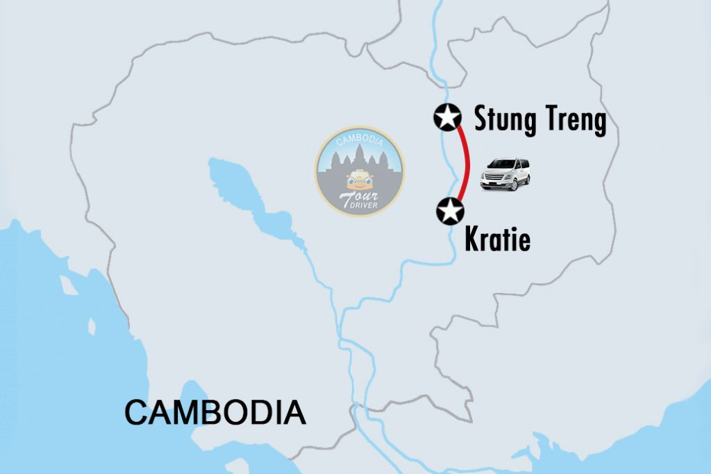 Private Taxi Transfer Kratie - Stung Treng Map