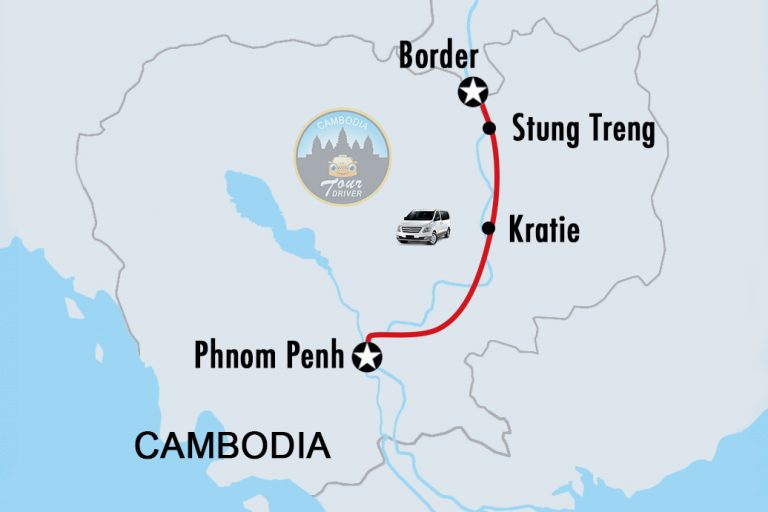 Private Taxi Transfer Phnom Penh - Laos Border Map