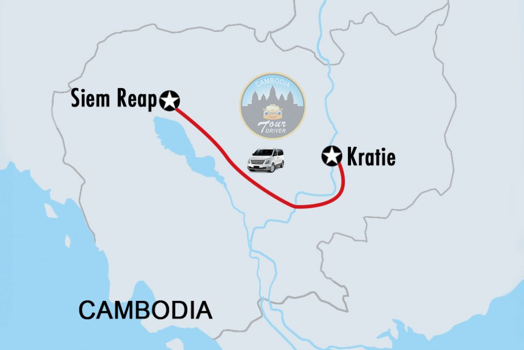 Private Taxi Transfer Siem Reap - Kratie Map